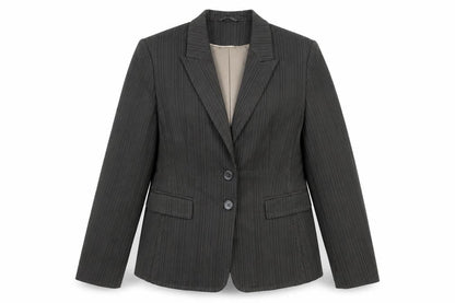 Next Womens Brown Pinstripe Polyester Jacket Blazer Size 16