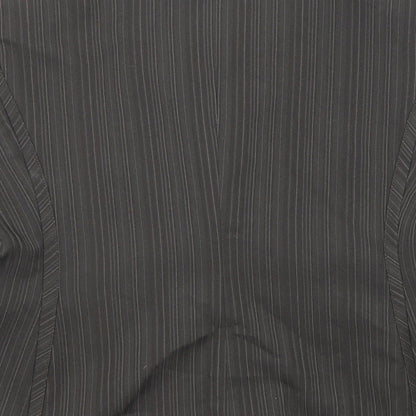 Next Womens Brown Pinstripe Polyester Jacket Blazer Size 16