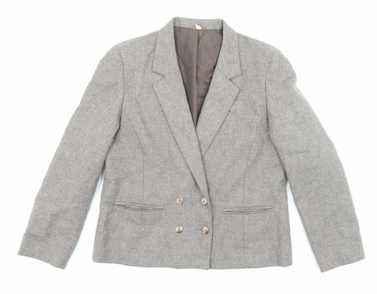 EWM Womens Beige Jacket Blazer Size 14 Button