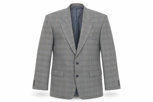 Berkertex Mens Grey Plaid Viscose Jacket Blazer Size 42 Regular