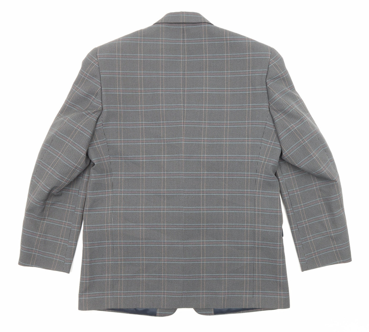 Berkertex Mens Grey Plaid Viscose Jacket Blazer Size 42 Regular