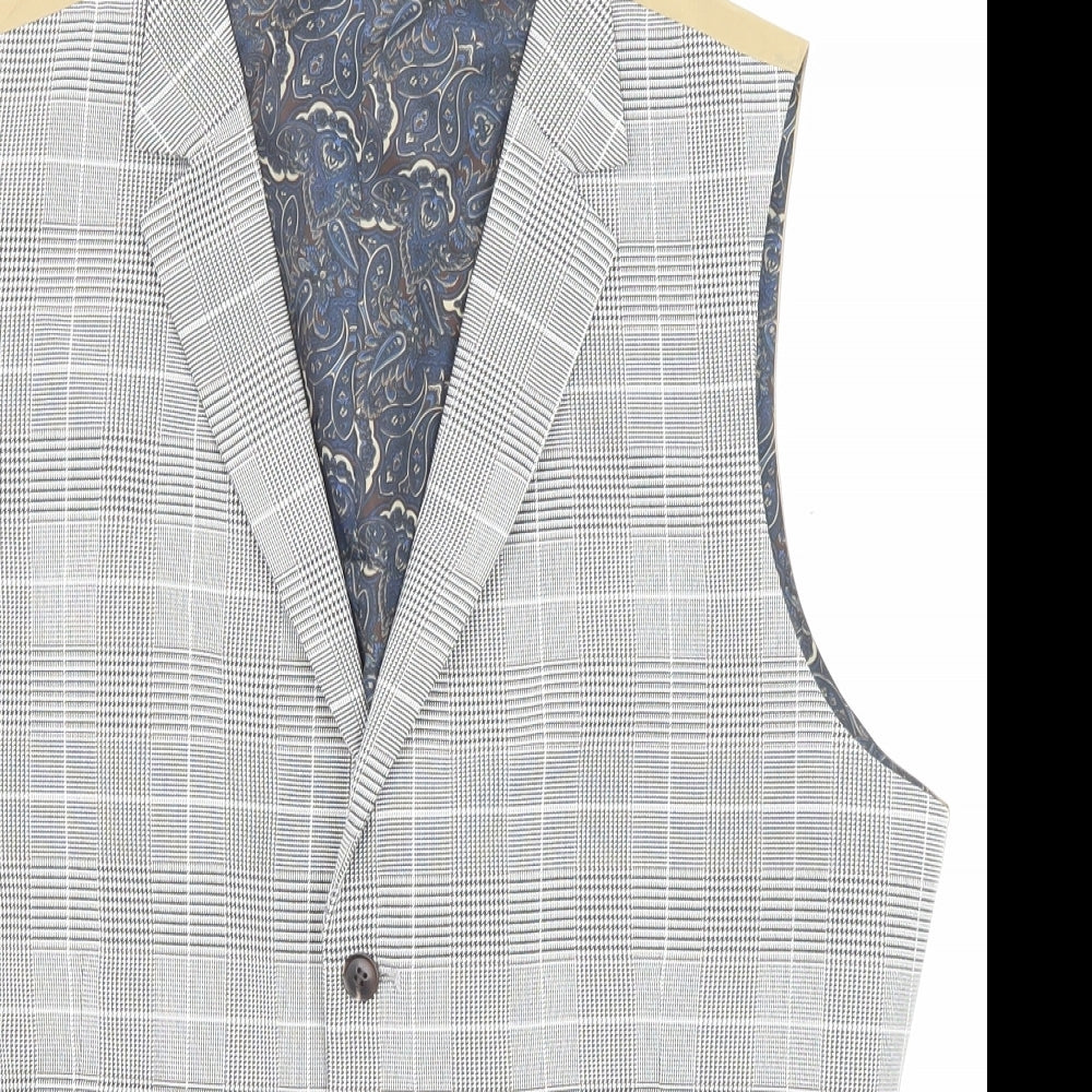 Burton Mens Multicoloured Plaid Polyester Jacket Suit Waistcoat Size 40 Regular