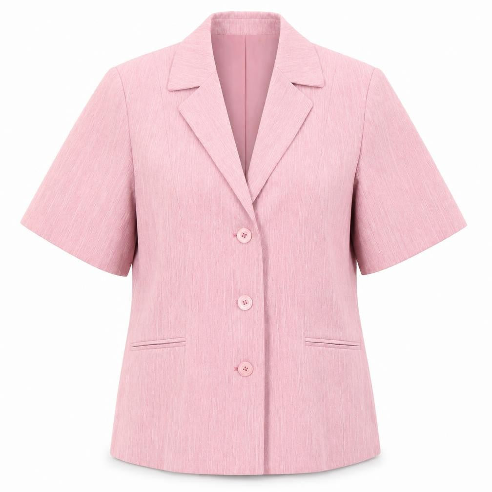 Debenhams Womens Pink Geometric Polyester Basic Button-Up Size 14 Collared