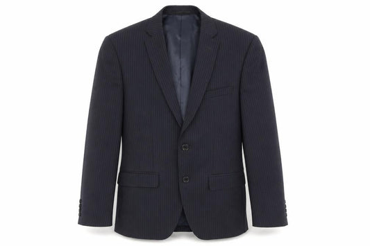 French Connection Mens Black Striped Polyester Jacket Suit Jacket Size 38 Regular