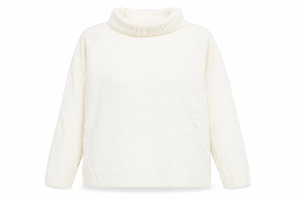 Classic Womens Ivory Roll Neck Acrylic Pullover Jumper Size 18