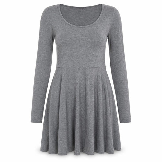 Topshop Womens Grey Polyester T-Shirt Dress Size 10 Round Neck Pullover