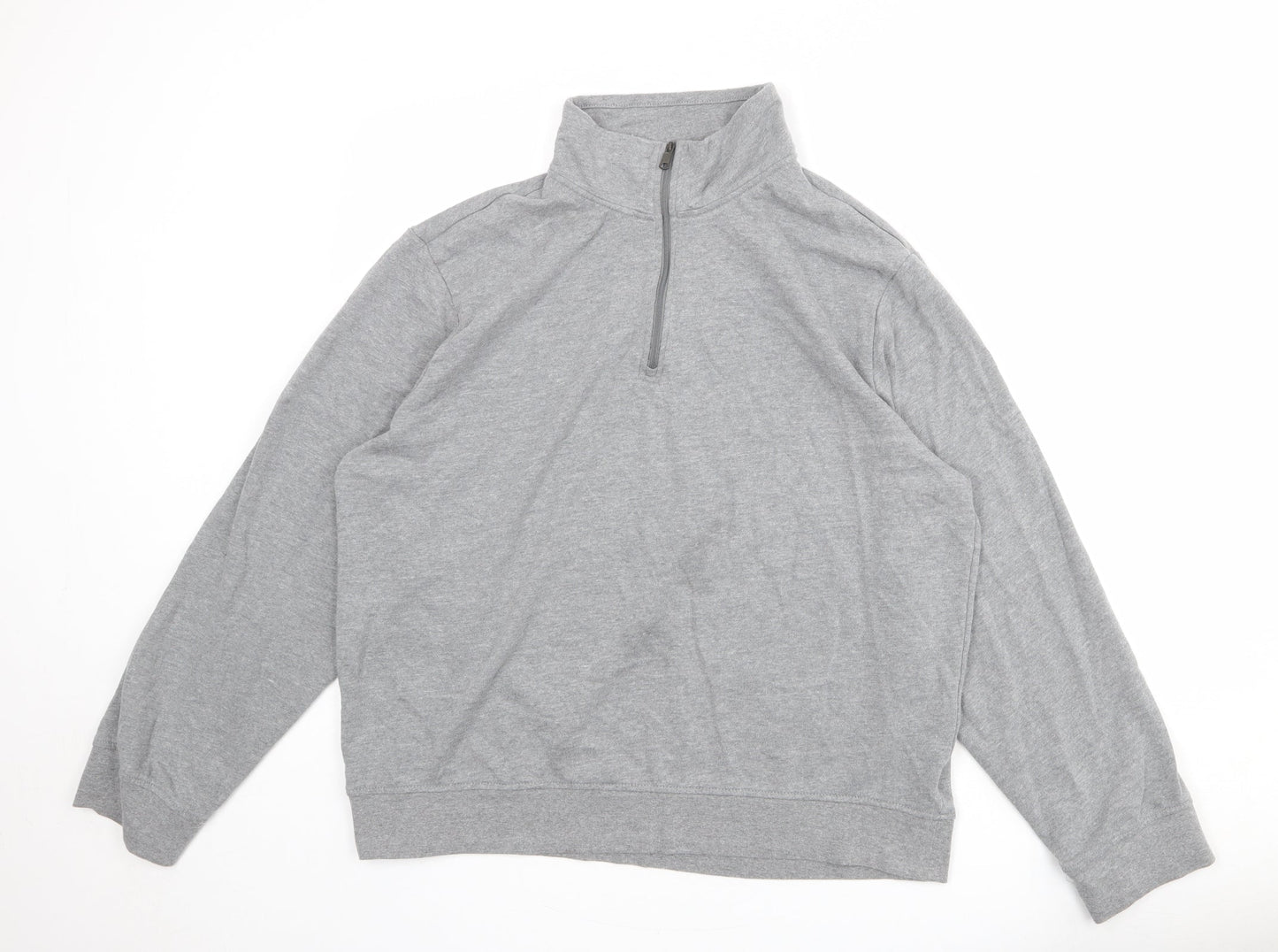 Amazon Womens Grey Cotton Pullover Sweatshirt Size XL Zip