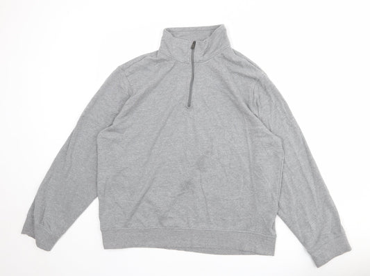 Amazon Womens Grey Cotton Pullover Sweatshirt Size XL Zip