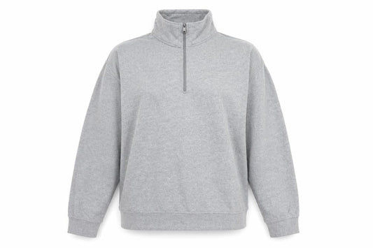 Amazon Womens Grey Cotton Pullover Sweatshirt Size XL Zip
