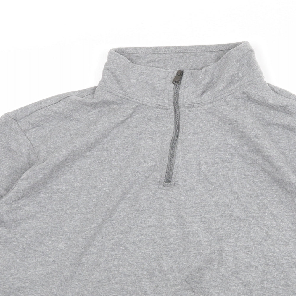 Amazon Womens Grey Cotton Pullover Sweatshirt Size XL Zip