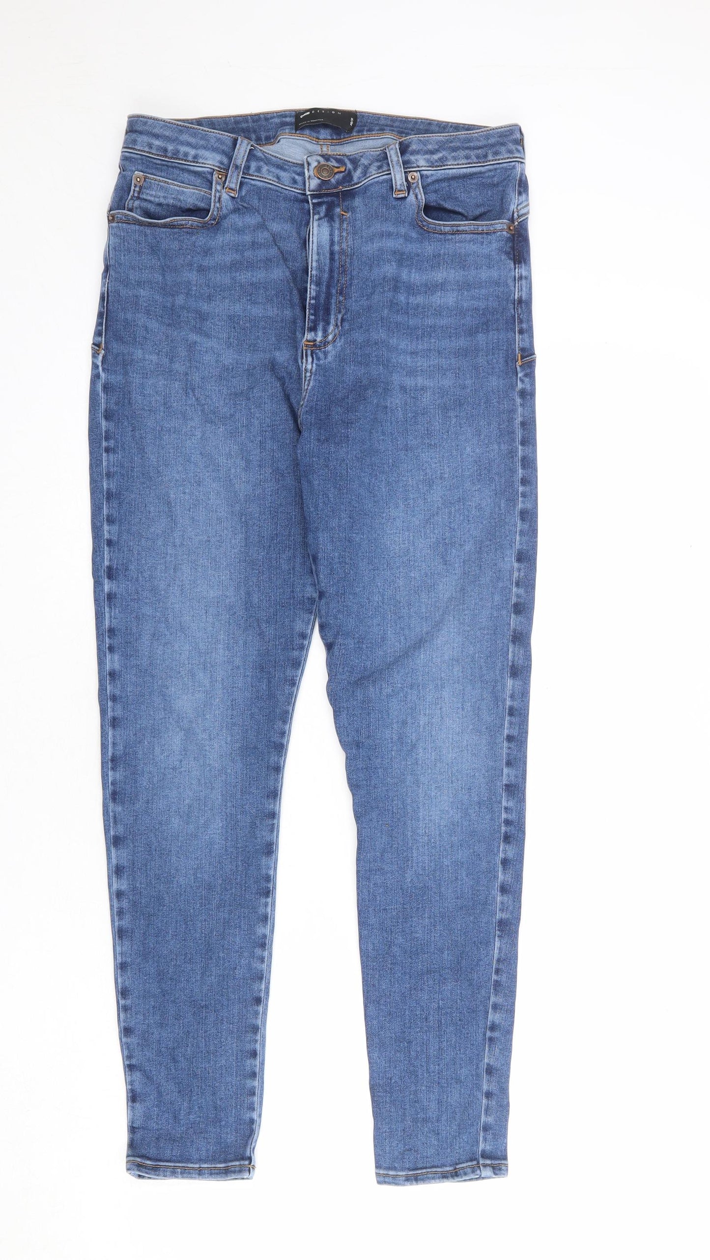ASOS Mens Blue Cotton Skinny Jeans Size 30 in L30 in Regular Zip