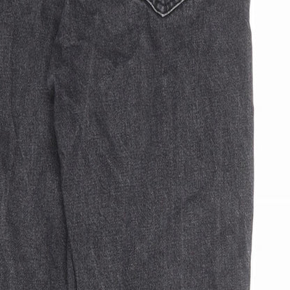 Pull&Bear Womens Grey Cotton Mom Jeans Size 8 L28 in Regular Zip