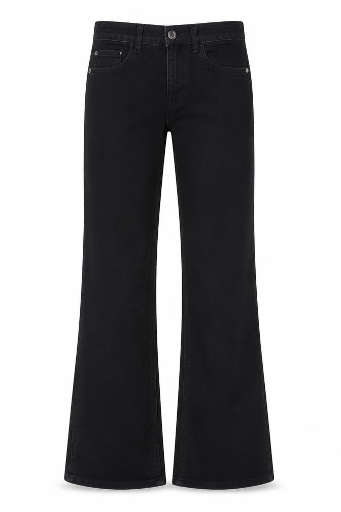 Pull&Bear Womens Black Cotton Flared Jeans Size 6 L31 in Regular Zip