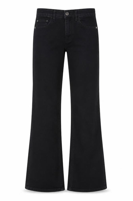 Pull&Bear Womens Black Cotton Flared Jeans Size 6 L31 in Regular Zip