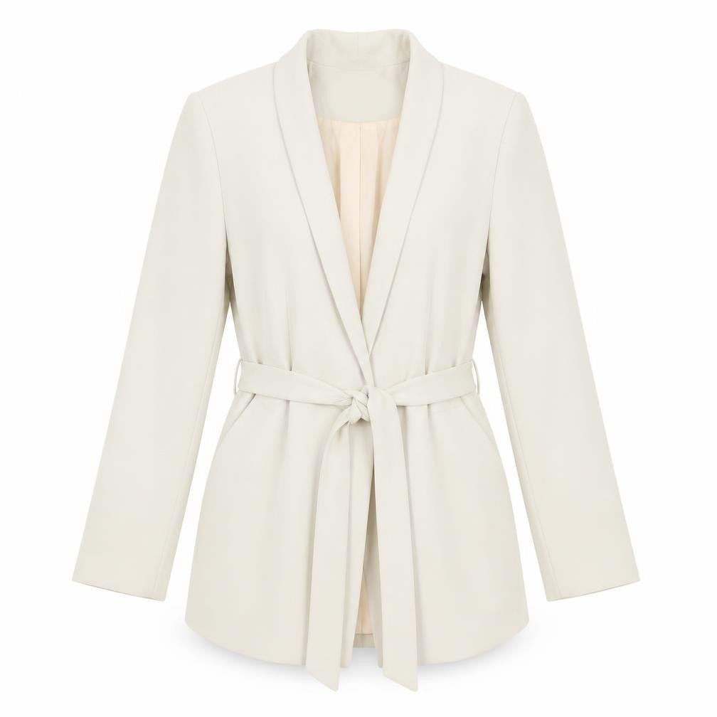 H&M Womens Beige Jacket Blazer Size 6 Snap