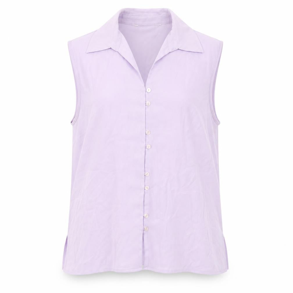 Isabelle Womens Purple Polyester Basic Button-Up Size 2XS Collared