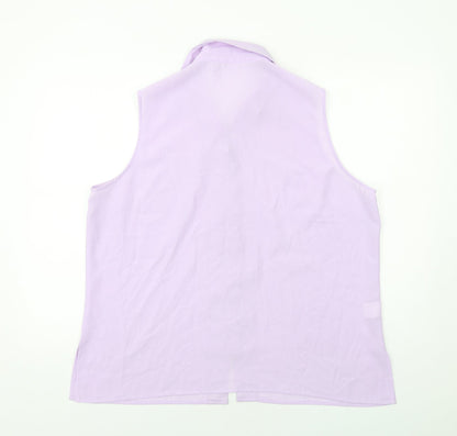 Isabelle Womens Purple Polyester Basic Button-Up Size 2XS Collared