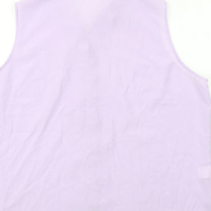 Isabelle Womens Purple Polyester Basic Button-Up Size 2XS Collared