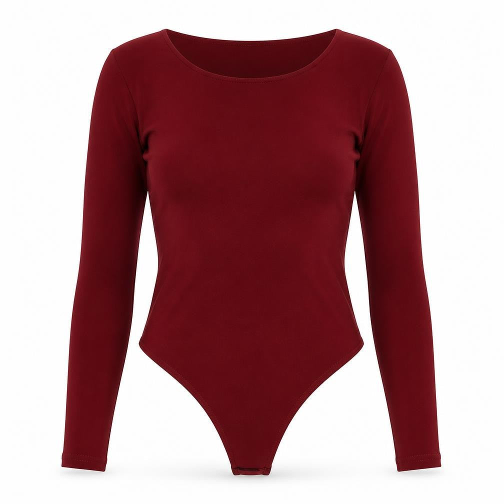 Boohoo Womens Red Polyester Bodysuit One-Piece Size 12 Snap