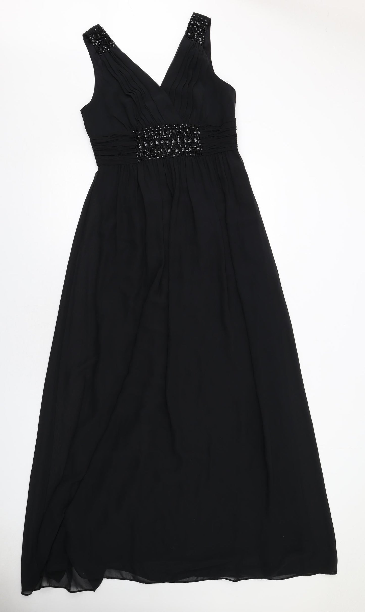 Planet Womens Black Patent Leather Maxi Size 8 V-Neck Zip