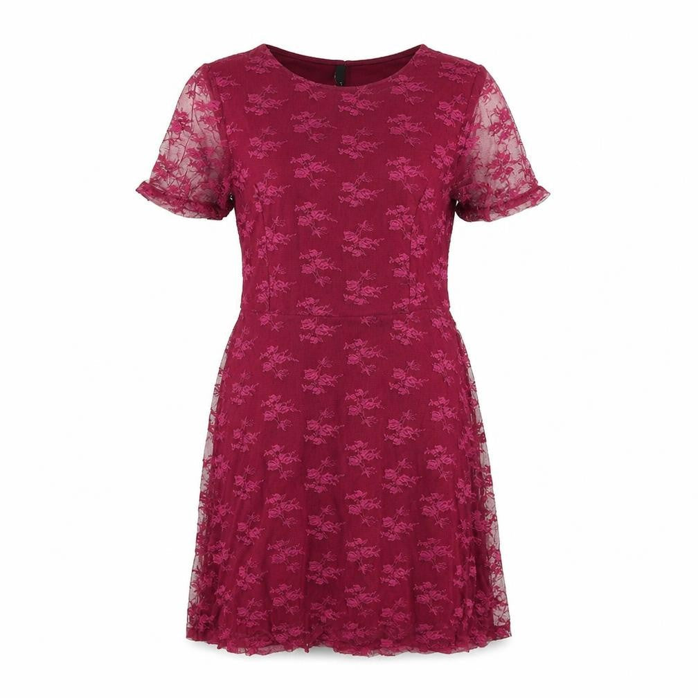 H&M Womens Pink Floral Polyamide Shift Size 10 Round Neck Pullover