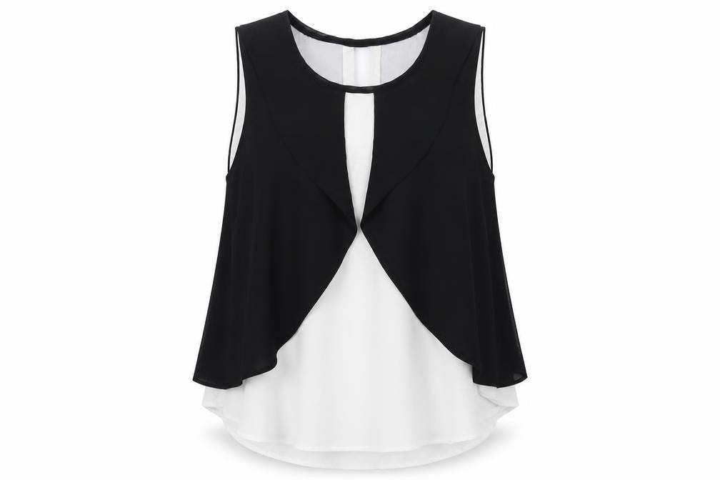 Zara Womens Black Polyester Basic Tank Size S Round Neck