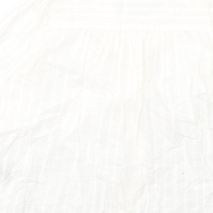 Marks & Spencer Womens White Cotton Basic Button-Up Size 8 Round Neck