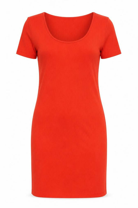 H&M Womens Red Polyester Shift Size L Round Neck Pullover
