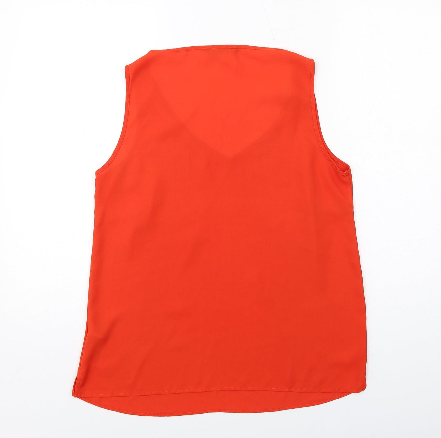 Marks and Spencer Womens Orange Polyester Basic Tank Size 12 V-Neck
