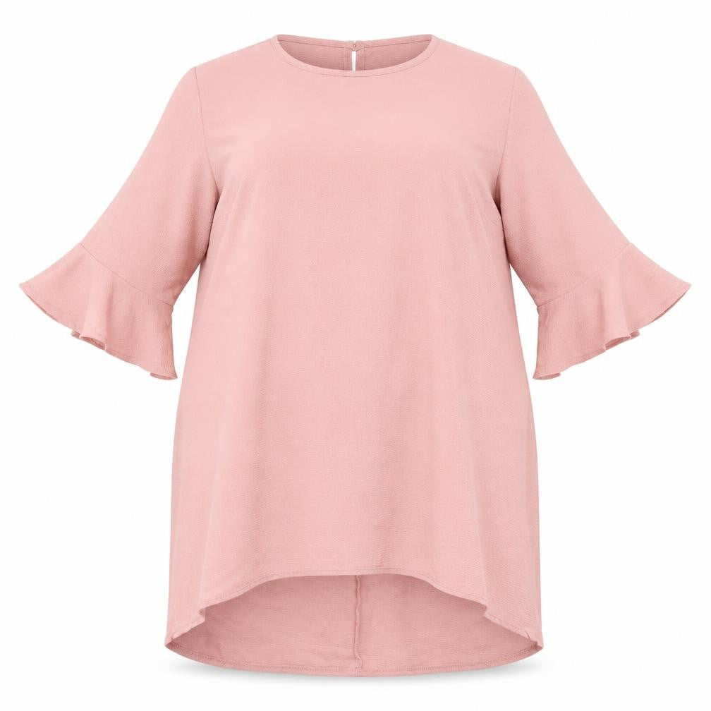 Yours Womens Pink Polyester A-Line Size 18 Round Neck Button