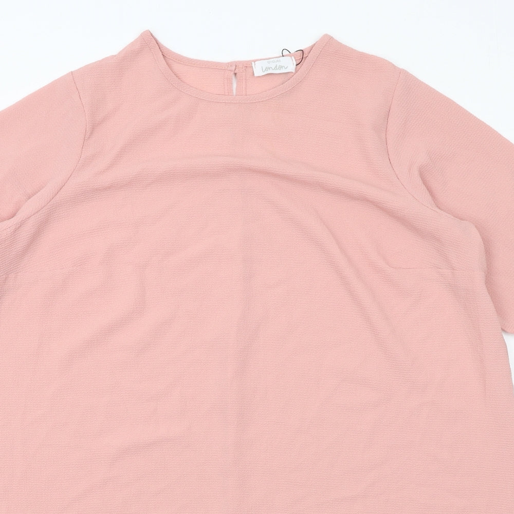 Yours Womens Pink Polyester A-Line Size 18 Round Neck Button
