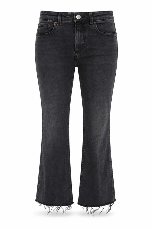 Denim & Co. Womens Grey Cotton Bootcut Jeans Size 6 L25 in Regular Zip - Frayed Hem