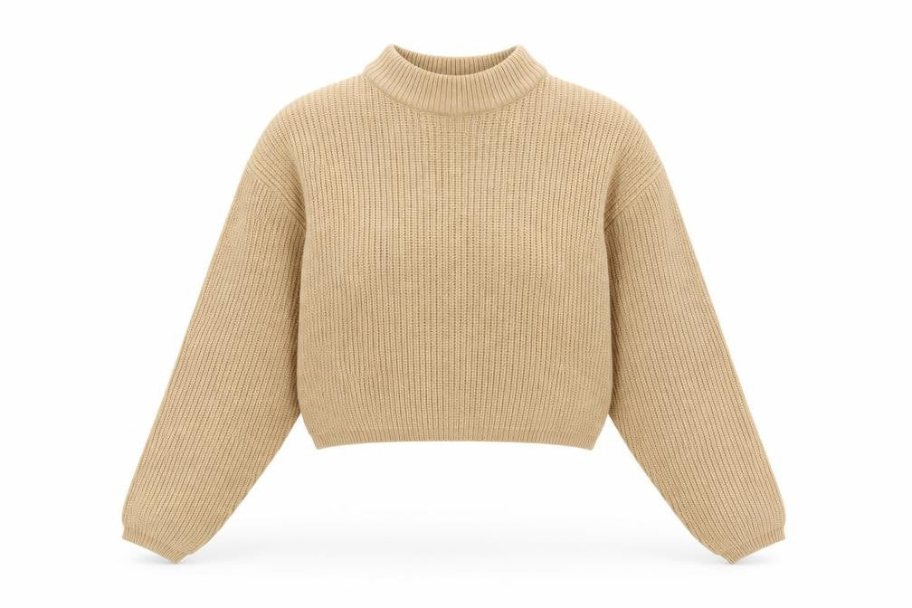 H&M Womens Brown Mock Neck Acrylic Pullover Jumper Size S