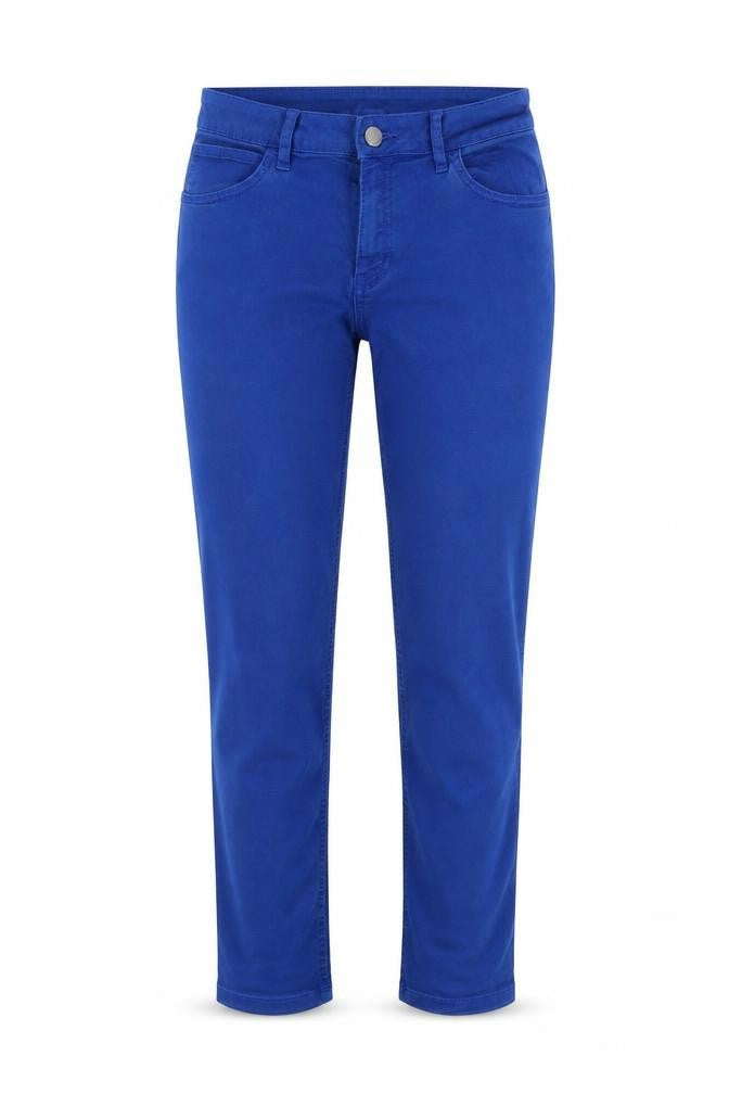 Marks & Spencer Womens Blue Cotton Tapered Jeans Size 30 in L21 in Regular Zip