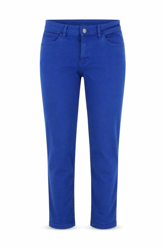 Marks & Spencer Womens Blue Cotton Tapered Jeans Size 30 in L21 in Regular Zip