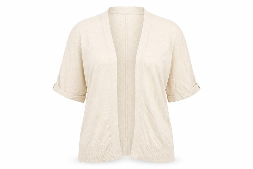 Marks & Spencer Womens Beige V-Neck Viscose Cardigan Jumper Size S