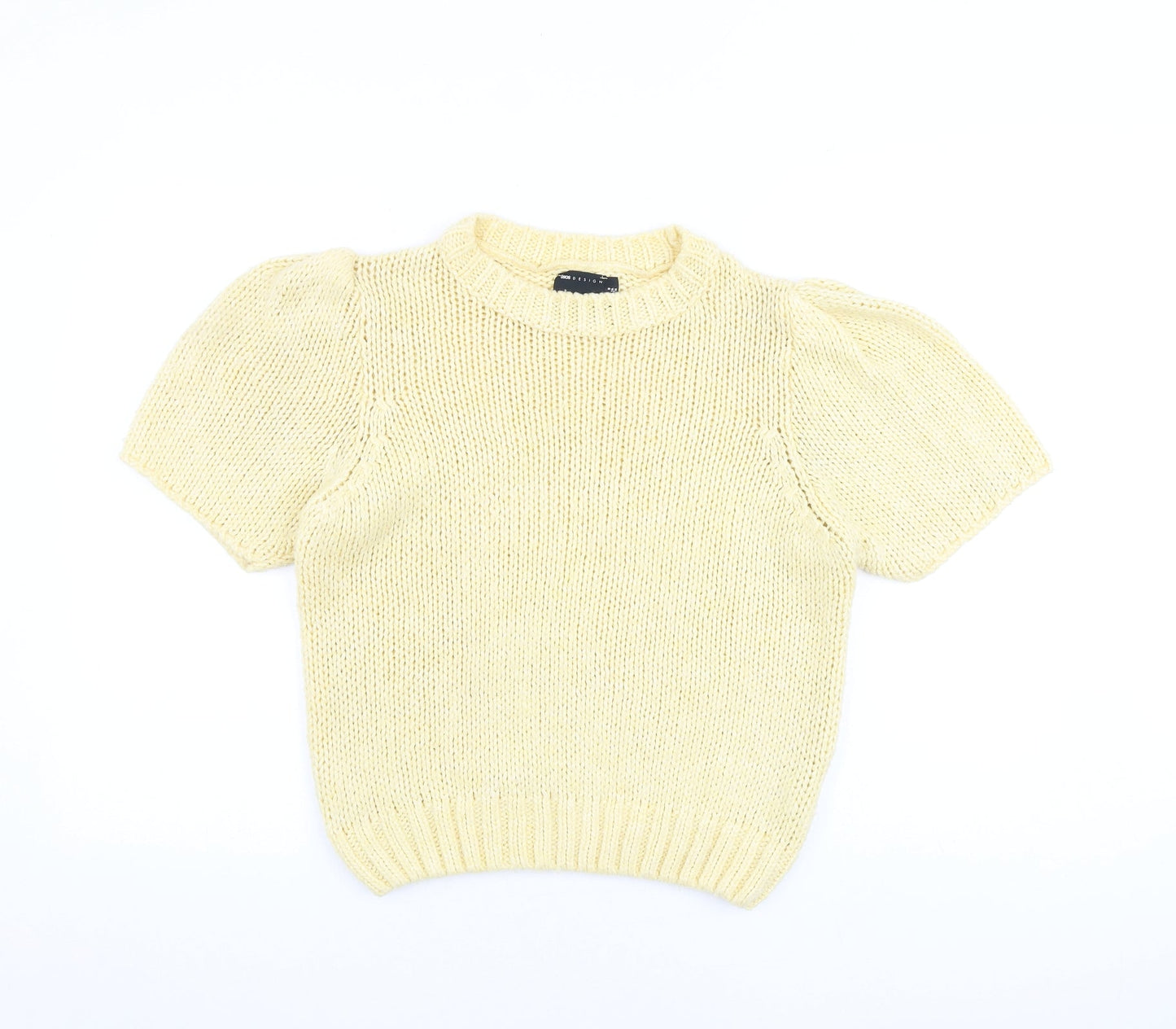 ASOS Womens Yellow Round Neck Polyester Pullover Jumper Size 8