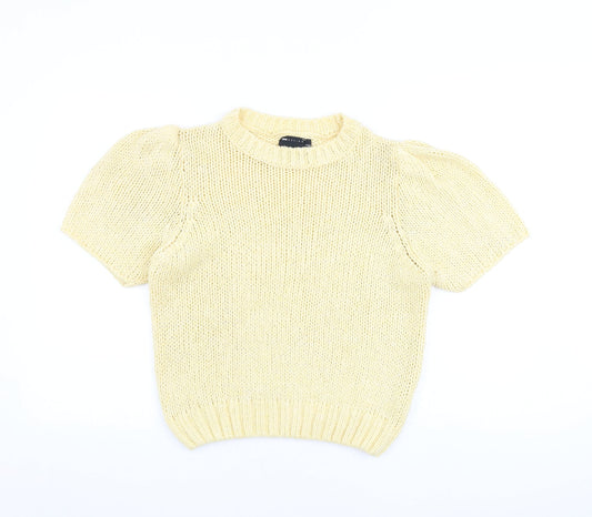 ASOS Womens Yellow Round Neck Polyester Pullover Jumper Size 8