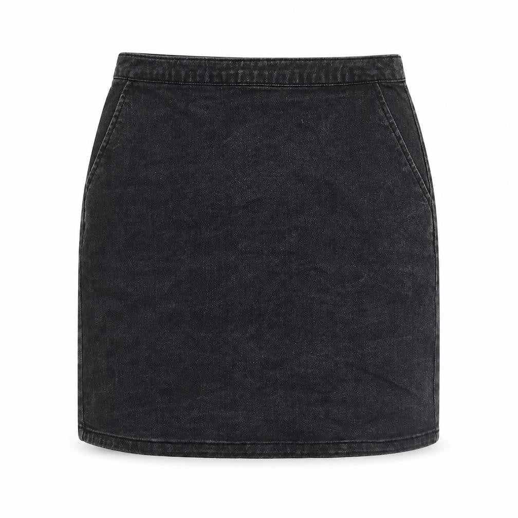 Warehouse Womens Grey Cotton A-Line Skirt Size 12 Zip
