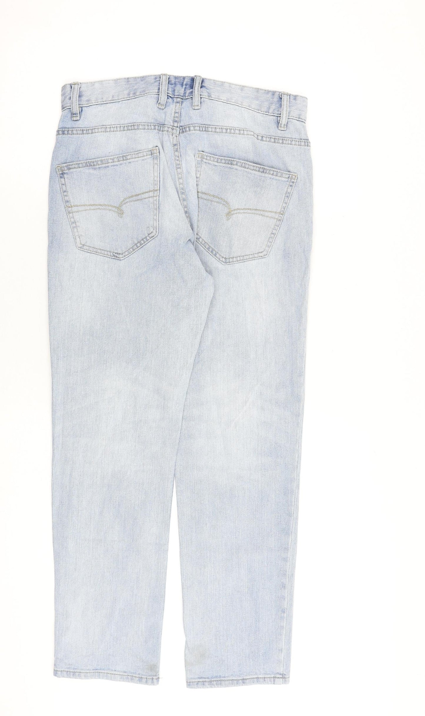 NEXT Mens Blue Cotton Straight Jeans Size 30 in L28 in Slim Zip