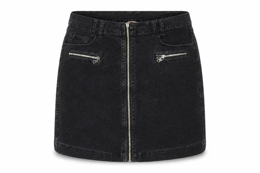 Zavanna Womens Black Cotton A-Line Skirt Size 10 Zip