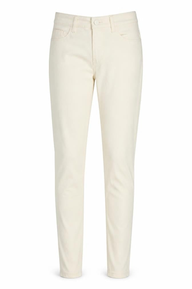 Denim & Co. Womens Ivory Polyester Trousers Size 8 L28 in Regular Zip