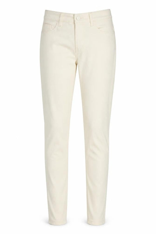 Denim & Co. Womens Ivory Polyester Trousers Size 8 L28 in Regular Zip