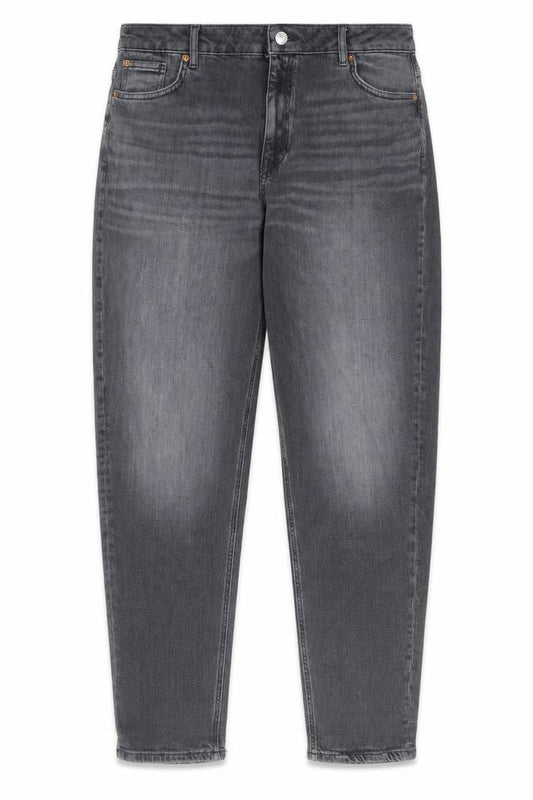 Marks & Spencer Womens Grey Cotton Tapered Jeans Size 8 L29 in Regular Zip