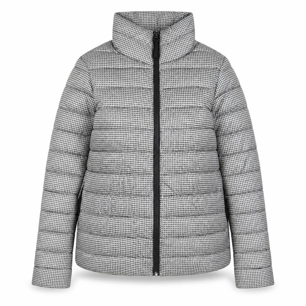Springfield Womens Black Geometric Quilted Jacket Size S Zip