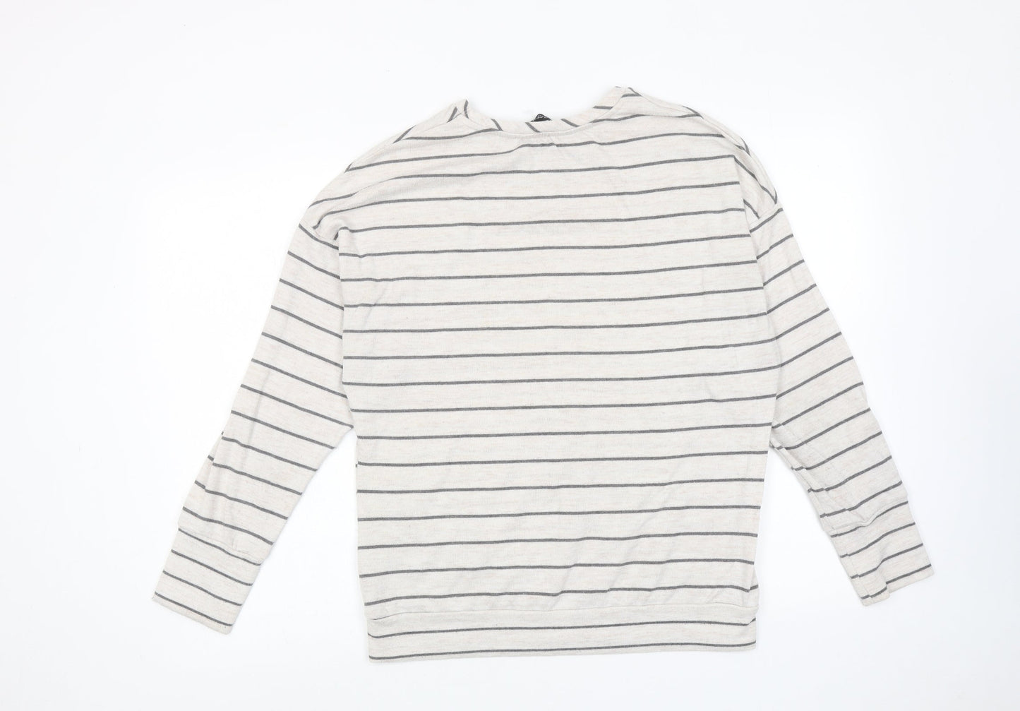 Dorothy Perkins Womens Beige Striped Polyester Pullover Sweatshirt Size 14 Pullover