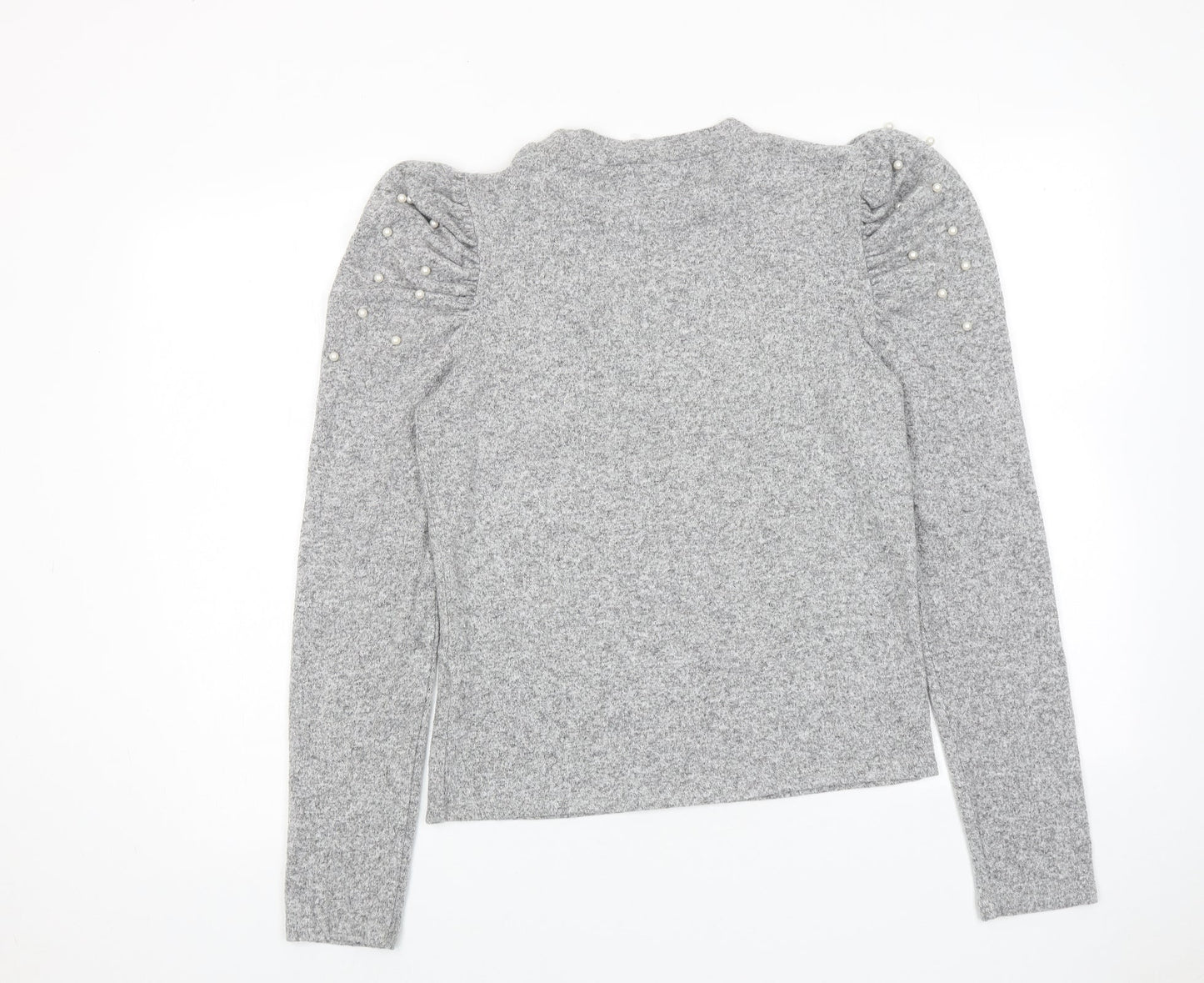 Zara Womens Grey Round Neck Polyester Pullover Jumper Size M