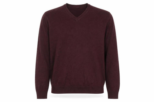 Next Mens Red V-Neck Cotton Pullover Jumper Size M Long Sleeve