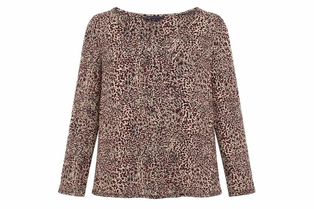 Marks & Spencer Womens Multicoloured Animal Print Viscose Basic Blouse Size 8 Round Neck - Leopard Print