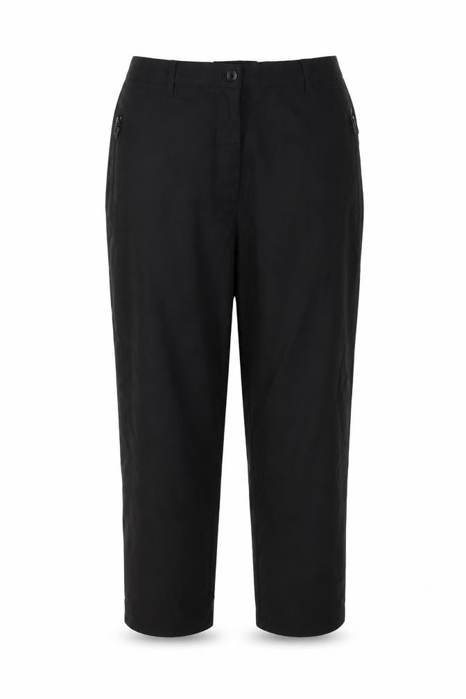 Amber Womens Black Polyester Trousers Size 16 L27 in Regular Button